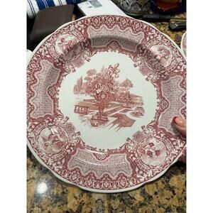 Spode Collection Victorian Seasons Plates 10" England Underglaze Print Set of 2